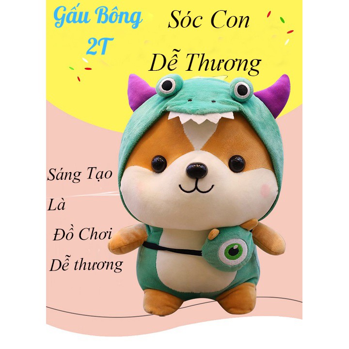 Gối ôm Gấu bông SÓC cosplay vải dãn 4 chiều cao cấp G05.