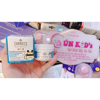 Dầu ấm ngực Zarbee's Naturals Baby Soothing Chest Rub with Eucalyptus Lavender and Beeswas 42g của Mỹ