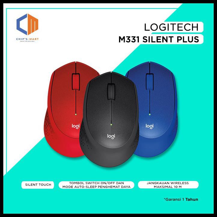 Chuột không dây Logitech M331 Silent Plus 100% chính hãng #1 năm màu đen