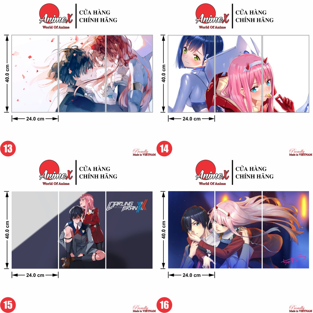 Combo 2 Tấm Poster Áp Phích A3 Anime Darling in the FranXX - Chiến Trận Người Máy - DarliFra - DariFura - By AnimeX