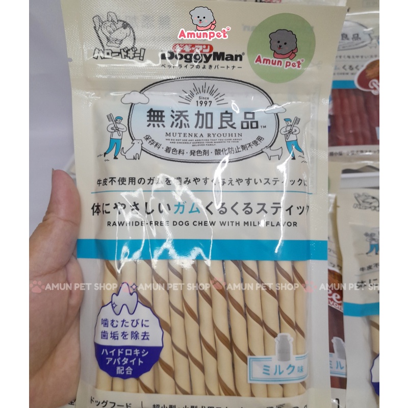 Thanh Que Gặm Cho Chó DoggyMan Hương Sữa, Phô Mai, Bò Snack Xương Gặm Sạch Răng Đồ Ăn Thưởng Cho Thú Cưng Amun Pet