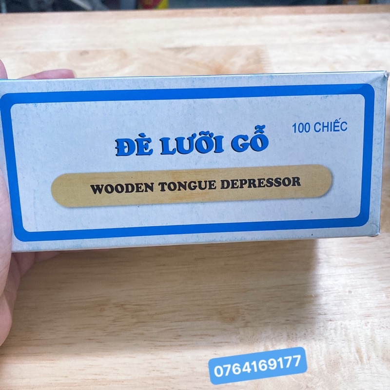 Hộp 100 cây đè lưỡi gỗ chưa tiệt trùng BaLac, Cây que làm kem, Cây que dùng wax lông, Que