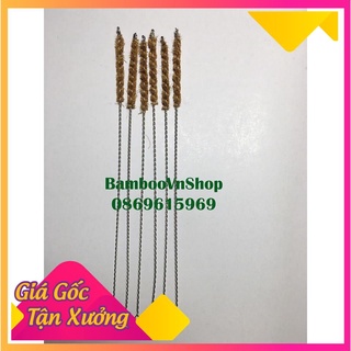 20 Que cọ ống hút tre- que cọ xơ dừa