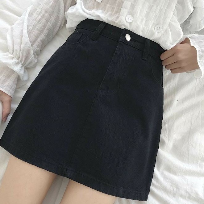 Chân Váy Kaki Nữ Bassic Chữ A Lưng Cao Có Quần Trong