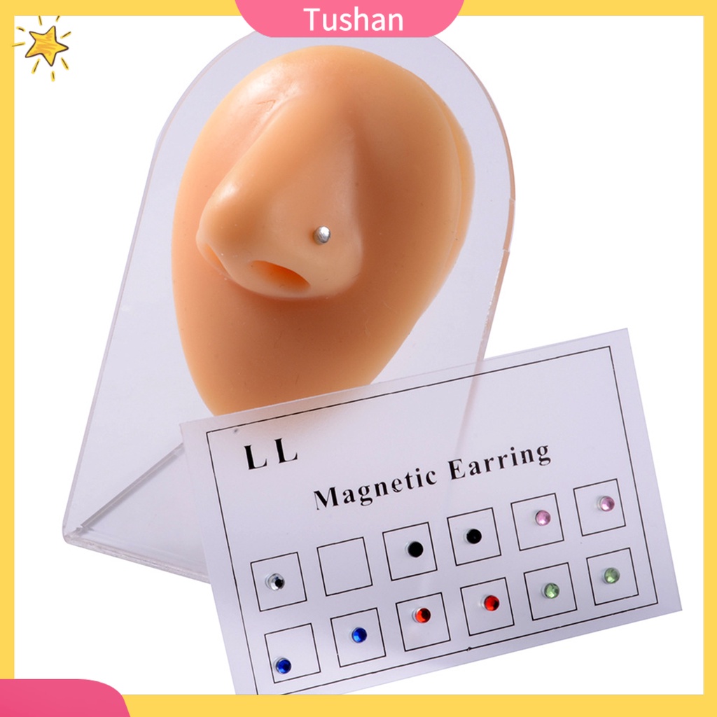 Khuyên mũi hạt đá pha lê giả có nam châm thoải mái cho nữ