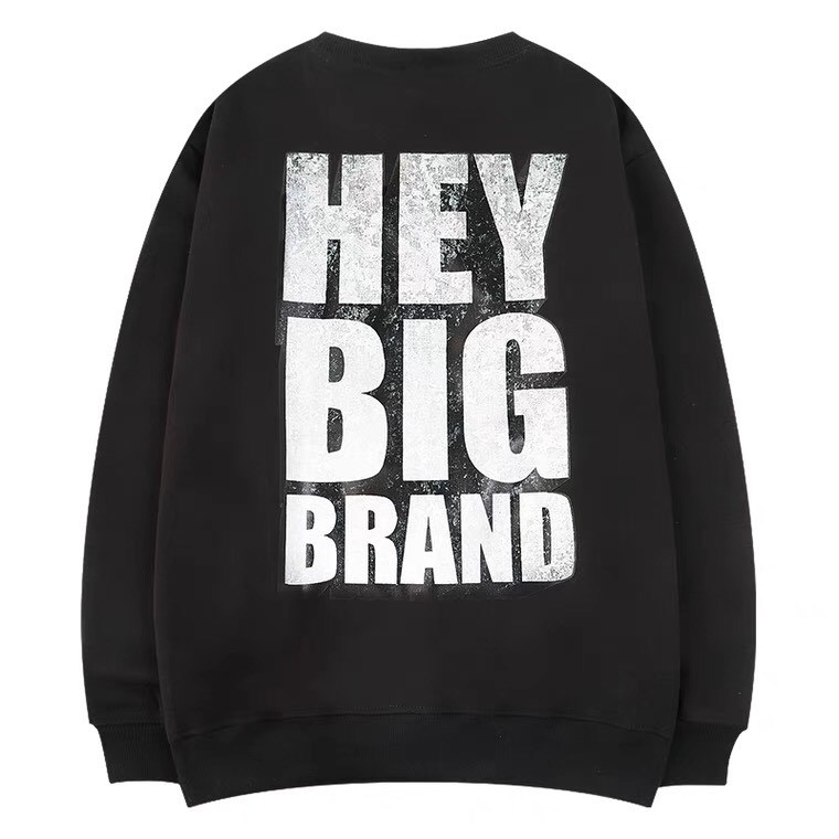 Áo sweater nam nữ HeyBig Áo nỉ lót lông dài tay form rộng unisex in hình HeyBig BRAND