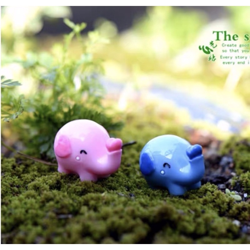 Tiểu Cảnh Voi Trái Tim | Phụ Kiện Trang Trí Hồ Cá, Tiểu Cảnh Terarium, Sen Đá, Xương Rồng