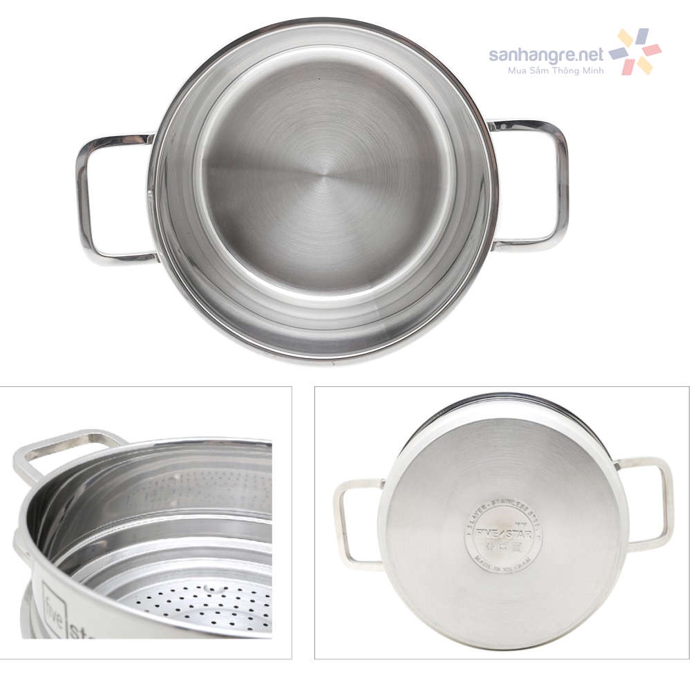 Bộ Nồi Xửng 3 Đáy Inox 304 Fivestar Plus 20cm FPNX20001 HÀNG CHÍNH HÃNG FIVESTAR Bảo Hành 25 Năm