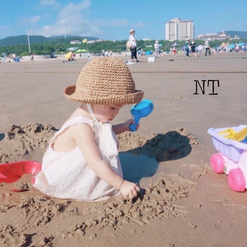 Mũ/nón cói cho bé siêu xinh, kiểu dáng Hàn Quốc