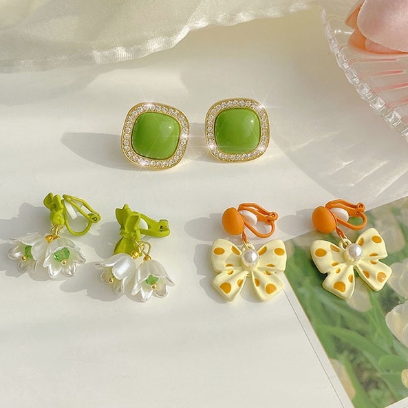 Set 5 Khuyên Tai Đính Ngọc Trai Giả Xinh Xắn Cho Nữ