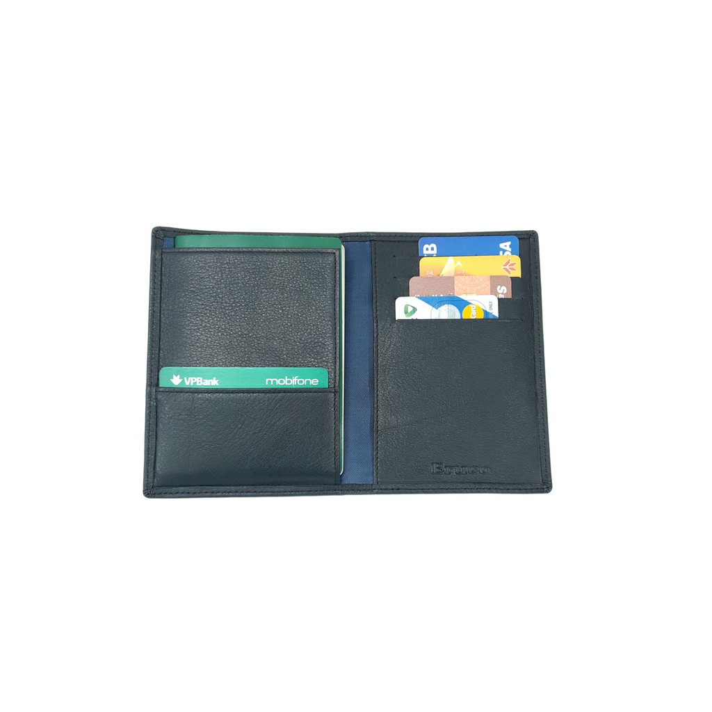 Ví Đựng Passport Eruco Da Bò Nappa ERU-PP01- Màu Đen