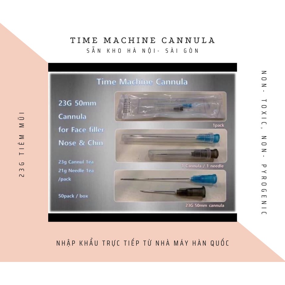 💎 TIME MACHINE CANNULA 💎Kim cannula có nấc kèm kim vạt nhọn