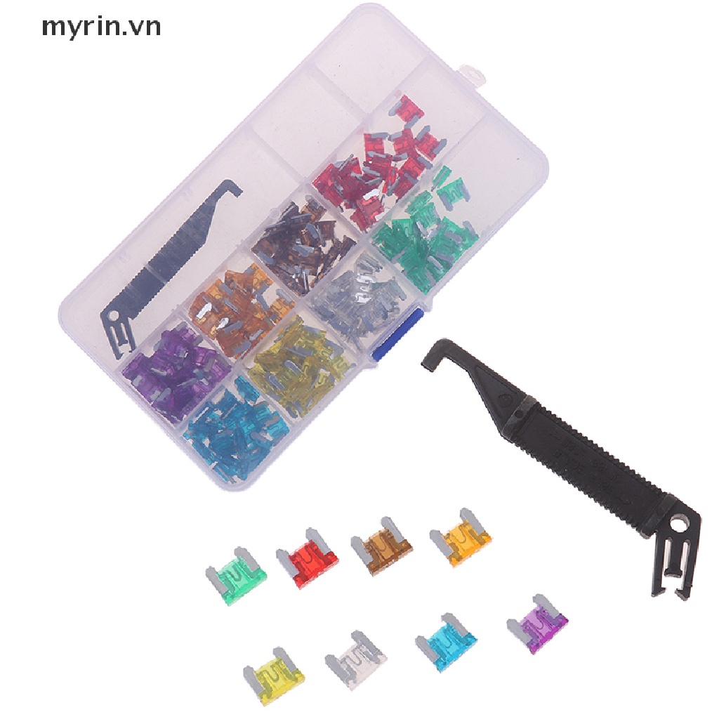 Set 100 Cầu Chì Lưỡi mini Tự Động 3A5A7.5A10A15A 20A25A30A Chuyên Dụng Cho Xe Hơi