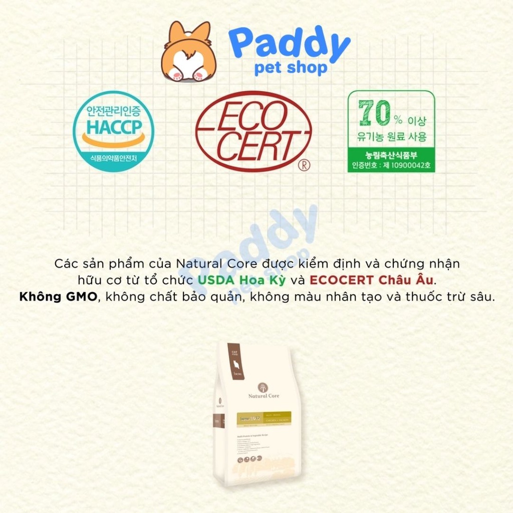 [5-10kg] Hạt Mèo Trưởng Thành Hữu Cơ Đa Đạm Natural Core C3