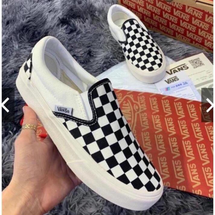 Giày vans slip on caro lười nam nữ đẹp , GIÀY VANS OLD SKOOL