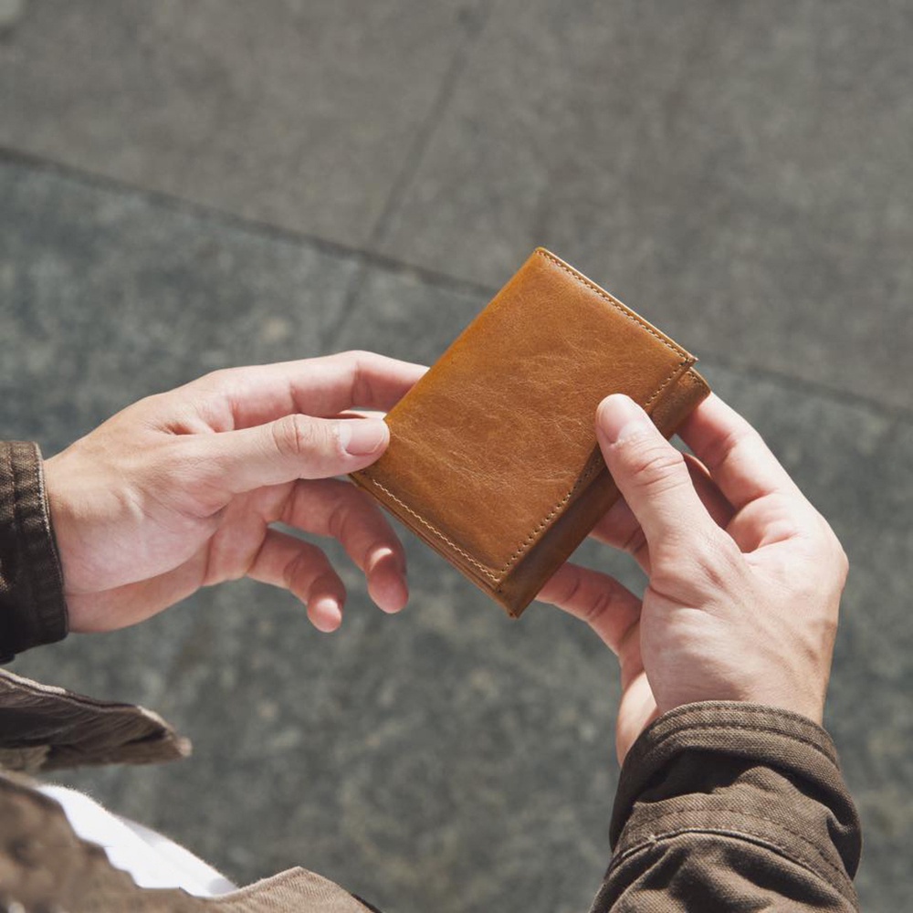 Ví Đựng Thẻ Mini Card Holder BIFOLD Da Thật Cao Cấp Nhập Khẩu Thương Hiệu BTLUXURY