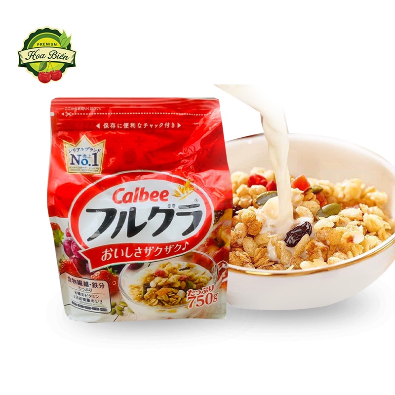 (750Gr) NGŨ CỐC CALBEE NHẬT TÚI ĐỎ