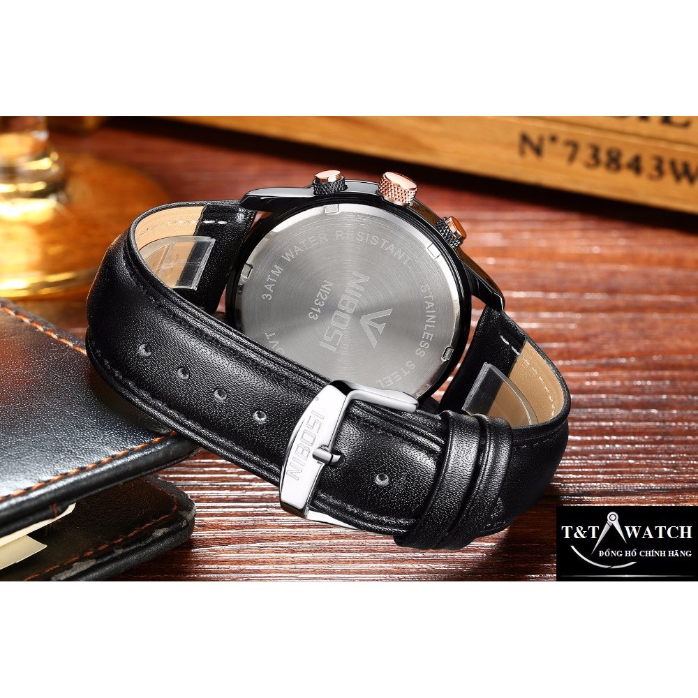 (GIÁ HỦY DIỆT) ĐỒNG HỒ NAM NIBOSI 2313 (1985) CHÍNH HIỆU, DÂY DA TRƠN CHẠY FULL 6 KIM, CHỐNG NƯỚC VÀ CHỐNG XƯỚC | BigBuy360 - bigbuy360.vn