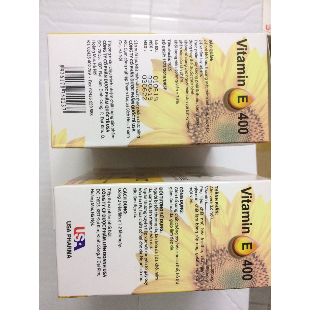 Viên uống đẹp da vitamin E  thiên nhiên hướng dương Hộp 100 viên - Hạn sử dụng 2023