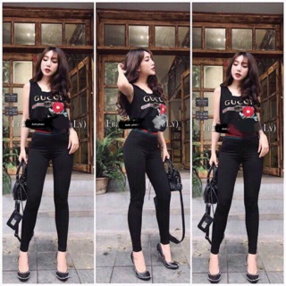 Quần gucci cạp cao