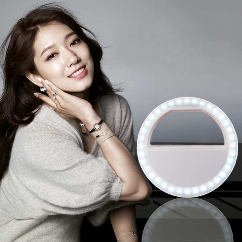 Đèn LED selfie trợ sáng pro chụp hình tự sướng ring light SLED-RK12 pin sạc