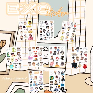 Sticker nhóm nhạc EXO Hàn Quốc kim tuyến bế viền ( new )