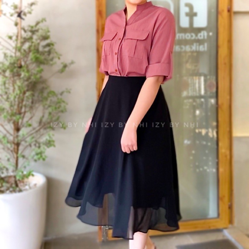 CHÂN VÁY VOAN ĐEN BIGSIZE DÁNG DÀI - IZYBYNHI | BigBuy360 - bigbuy360.vn