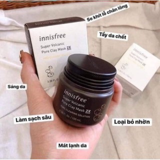 Mặt nạ đất set tro núi lửa Innisfree 𝗦𝘂𝗽𝗲𝗿 𝗩𝗼𝗹𝗰𝗮𝗻𝗶𝗰 𝗖𝗹𝗮𝘆 𝗠𝗼𝘂𝘀𝘀𝗲 𝗠𝗮𝘀𝗸 𝟮𝗫  dạng chai