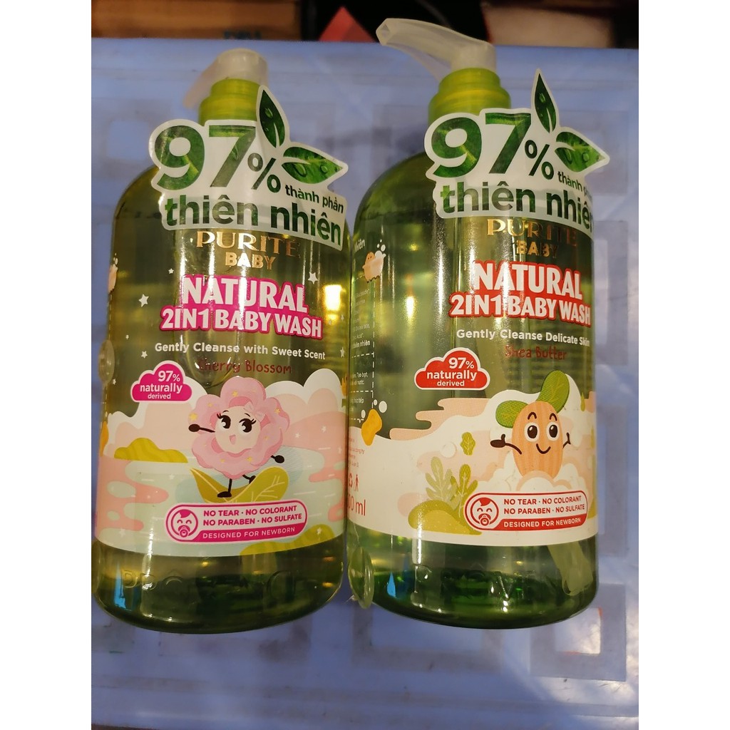 Sữa Tắm Gội Purite Baby 500ml & T