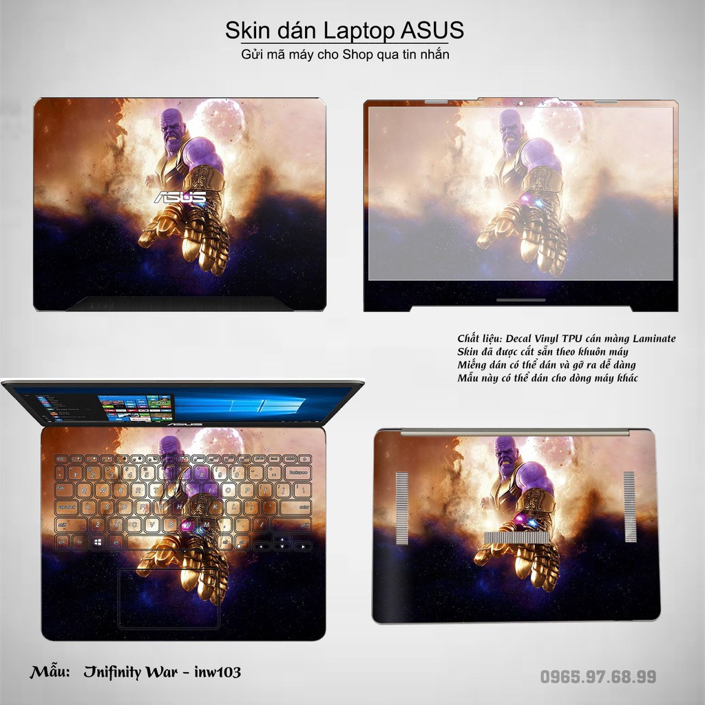 Skin dán Laptop Asus in hình Inifinity War (inbox mã máy cho Shop)