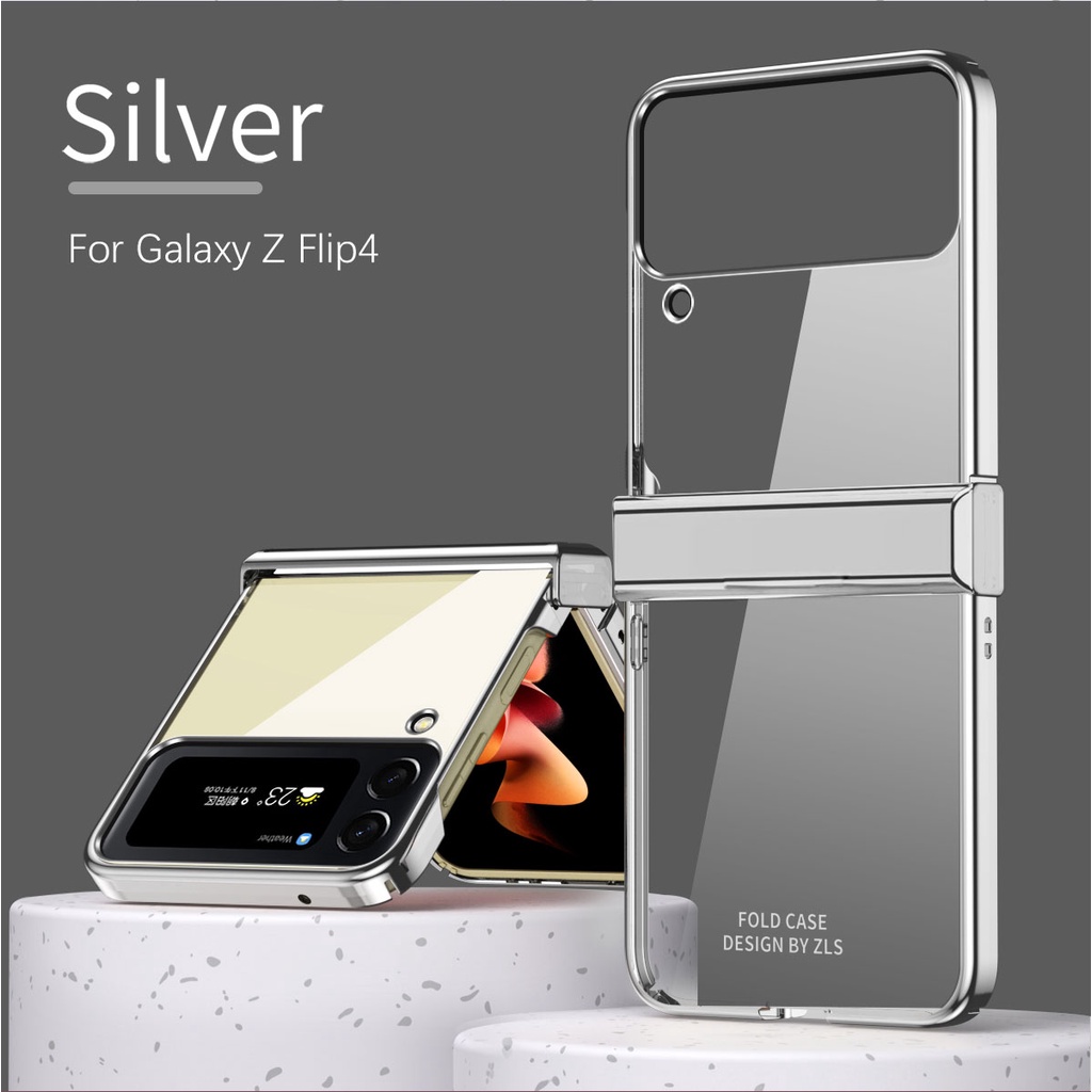 Ốp Điện Thoại PC Cứng Trong Suốt Nắp Gập Chống Sốc Bảo Vệ Toàn Diện Cho Samsung Galaxy Z Flip 4 Flip 3