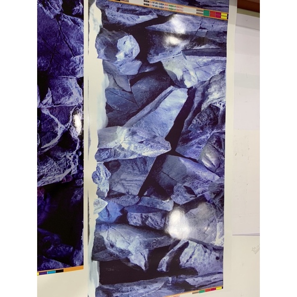 Tranh 3D dán hồ cá mẫu vách đá siêu đẹp và nét, có keo sẵn trên bề mặt, đa dạng kích thước