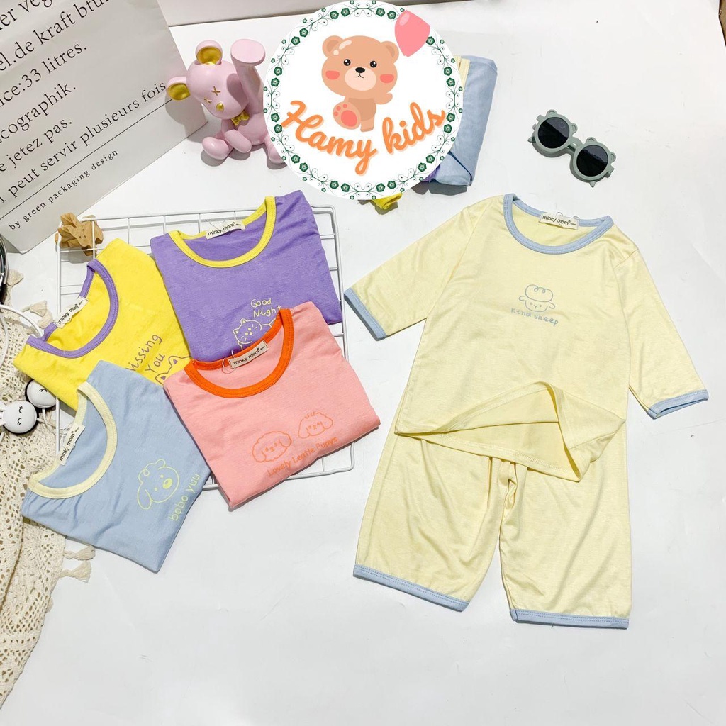 Đồ Bộ Lửng Minky Mom Chính Hãng Bé Trai Bé Gái Vải Thun Lạnh Thoáng Mát Dễ Thương Cho Bé Từ 0-5 Tuổi Dưới 20kg- Hamykids