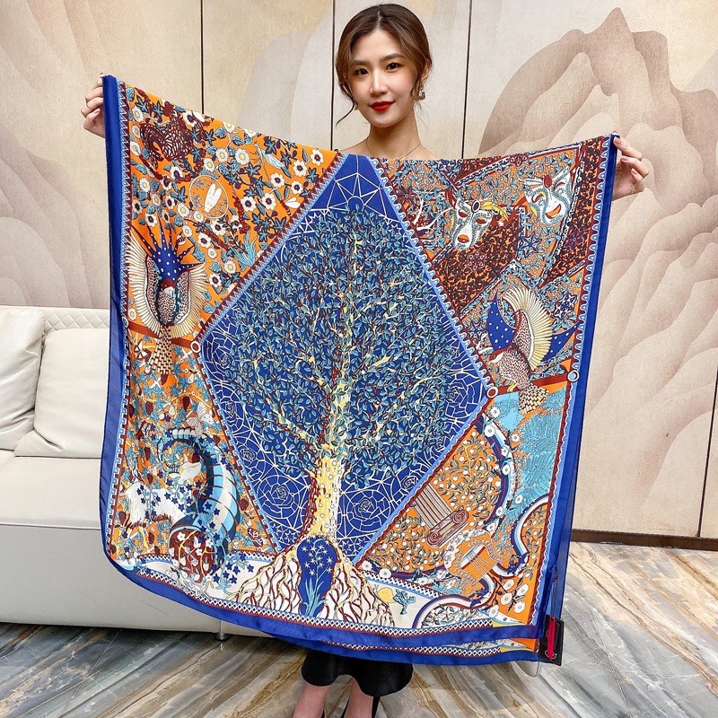 Khăn choàng cổ lụa du lịch biển che nắng size 90x180cm