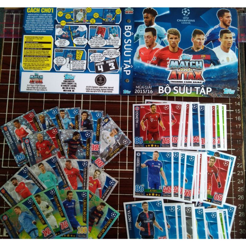 Thẻ cầu thủ bóng đá 2015/16 UCL size Poca Match Attax thẻ in custom ST STORE CARD