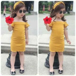 Sét áo trễ vai kèm tuban cho bé gái