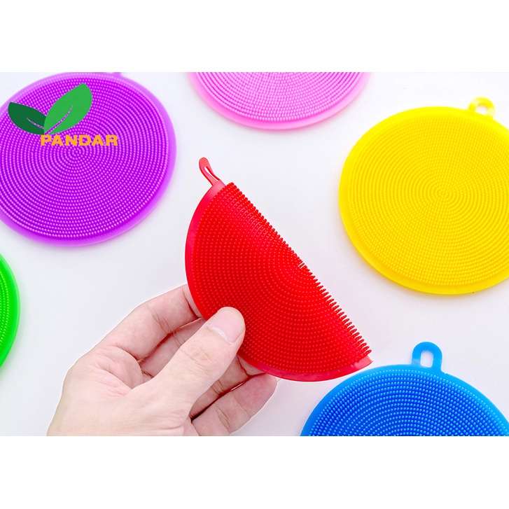 Miếng rửa bát silicon đa năng,rửa chén bát,cọ rửa trái cây,củ quả,lót nồi xoong,chống nóng,lót cốc,nhỏ gọn PANDAR