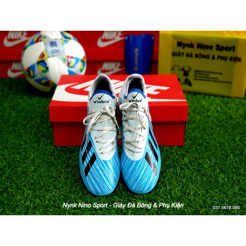 ⚡FLASH SALE⚡Giày Đá Bóng 19.3 ⚡Xanh Vạch Đen TF