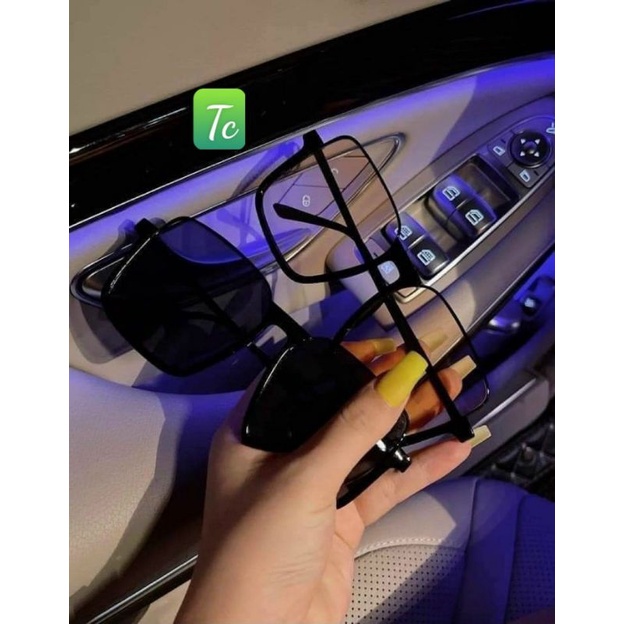 Kính Mát Vuông Gọng Nửa Tròng Phong Cách Retro Thời Trang