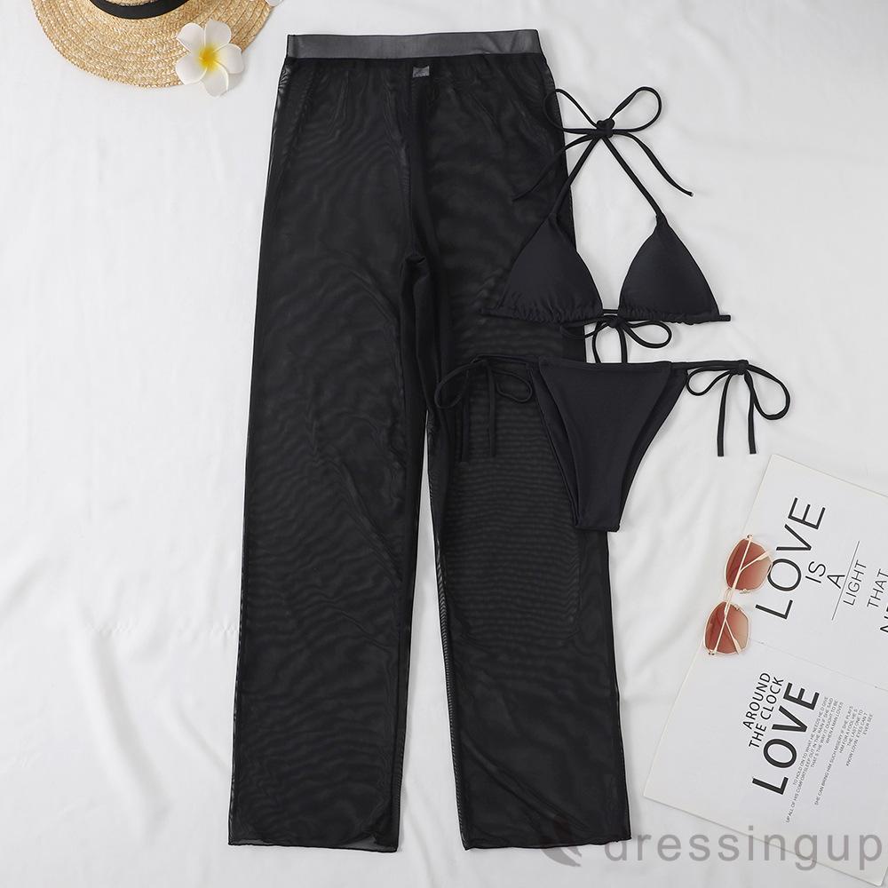 Bộ đồ bơi 3 mảnh phối lưới thời trang cho nữ