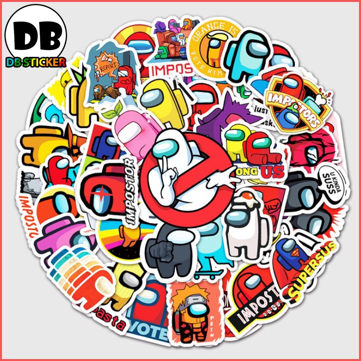 Sticker Among us dễ thương dán trang trí laptop, mũ nón bảo hiểm, vali, xe tay ga, ván trượt - DB.061