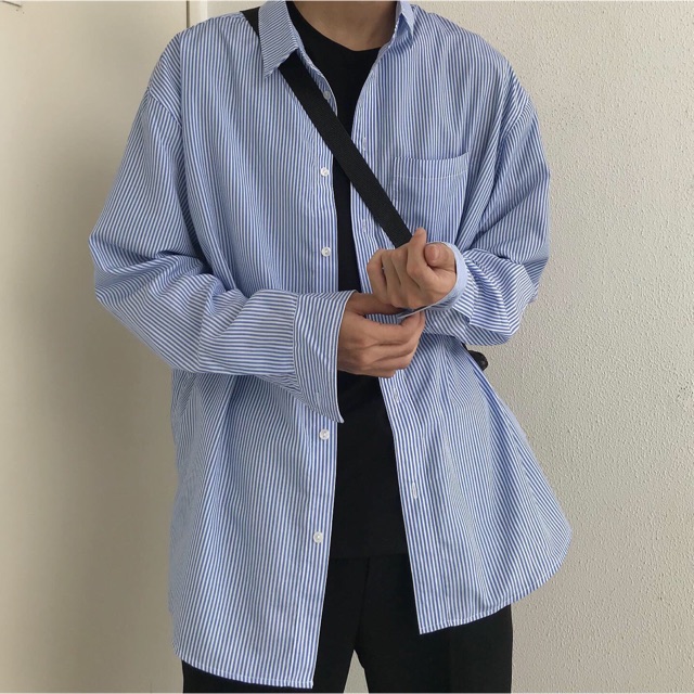 Áo sơ mi xanh (kẻ nhỏ)