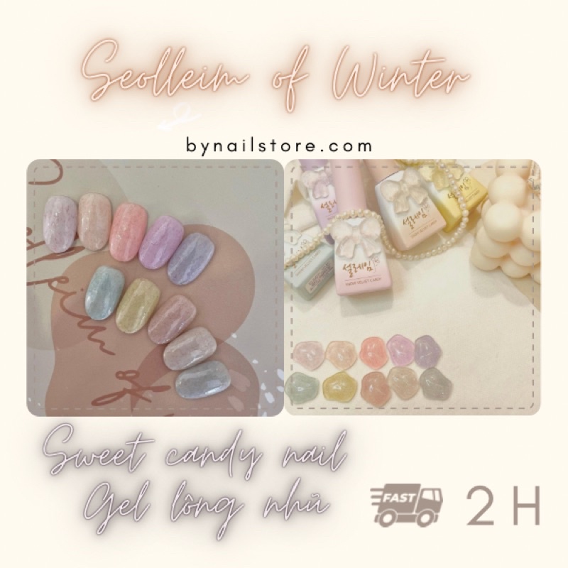 [Candy nail] Bộ sản phẩm sơn gel lông cao cấp Hàn Quốc collection Seolleim of the Winter (10pcs)