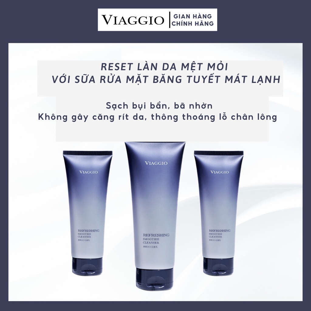 Sữa Rửa Mặt Viaggio Băng Tuyết 3 Tác Động, tẩy da chết Dịu Nhẹ  Với Mọi Loại Da 100gr