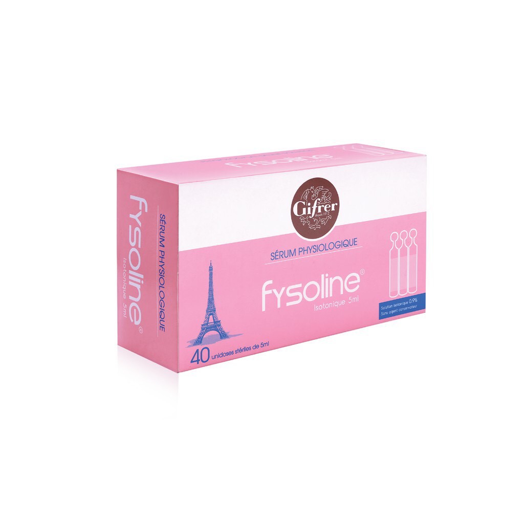 Tép nước muối sinh lý Pháp - Vệ sinh mắt, mũi, miệng cho bé Fysoline hộp 40 tép