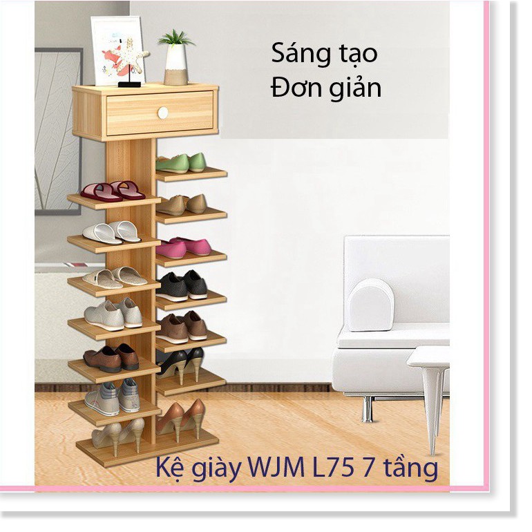 Kệ để và bảo quản giày dép 7 tầng có ngăn kéo thông minh, chất liệu gỗ cao cấp siêu bền đẹp
