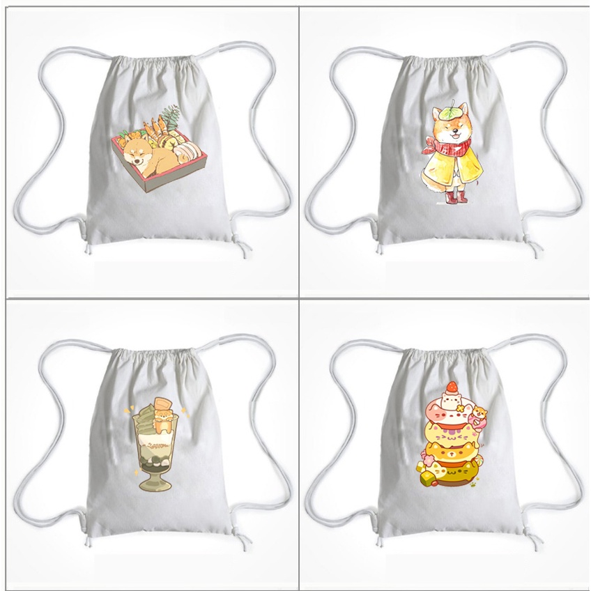 Balo Dây Rút shiba BLRI10 Túi Rút hoạt hình thời trang cute dễ thương idol