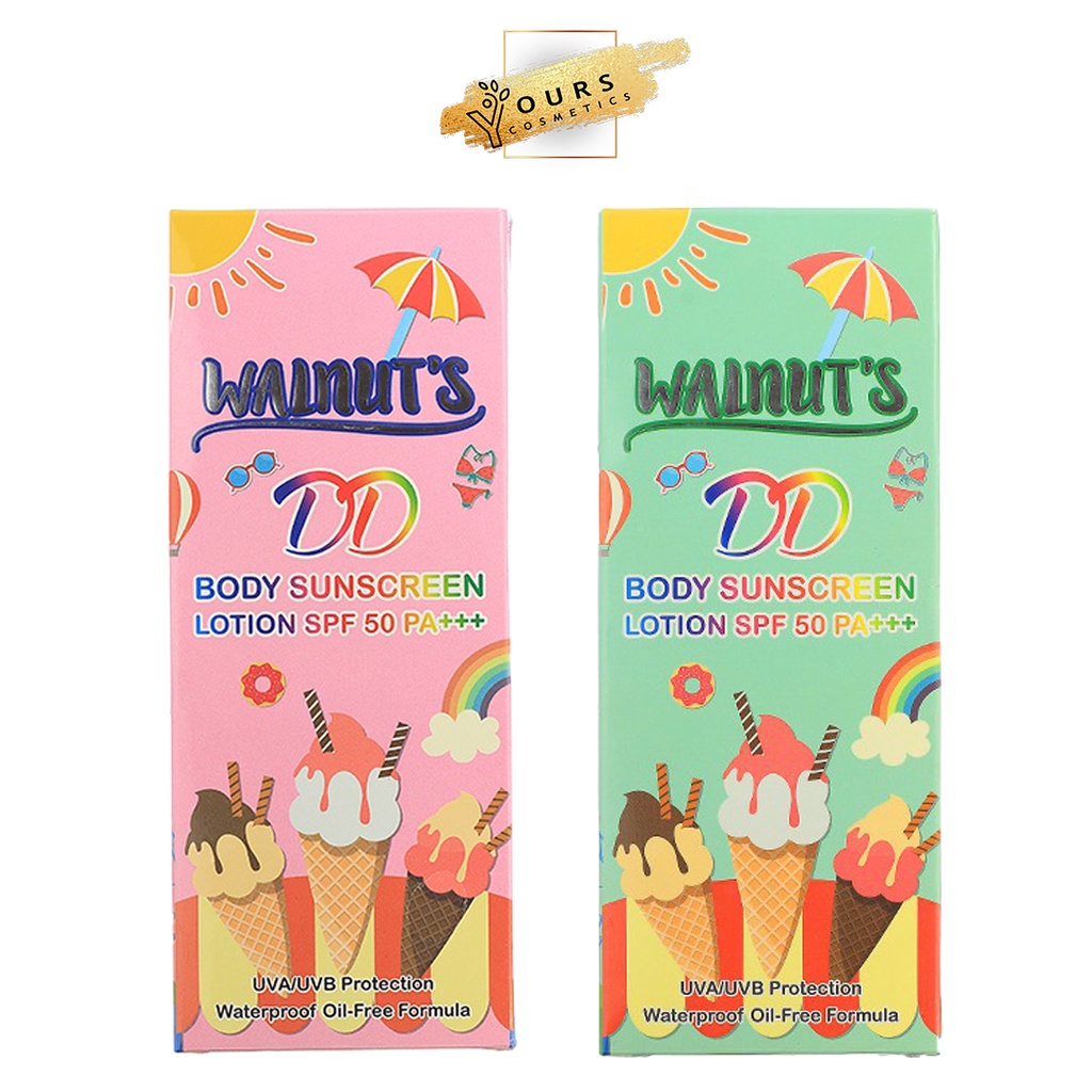 Kem Chống Nắng Toàn Thân Không Trôi Walnut's DD Body Cream SPF 50+++ Thái Lan 135gram - Sữa Dưỡng Thể Có Chống Nắng