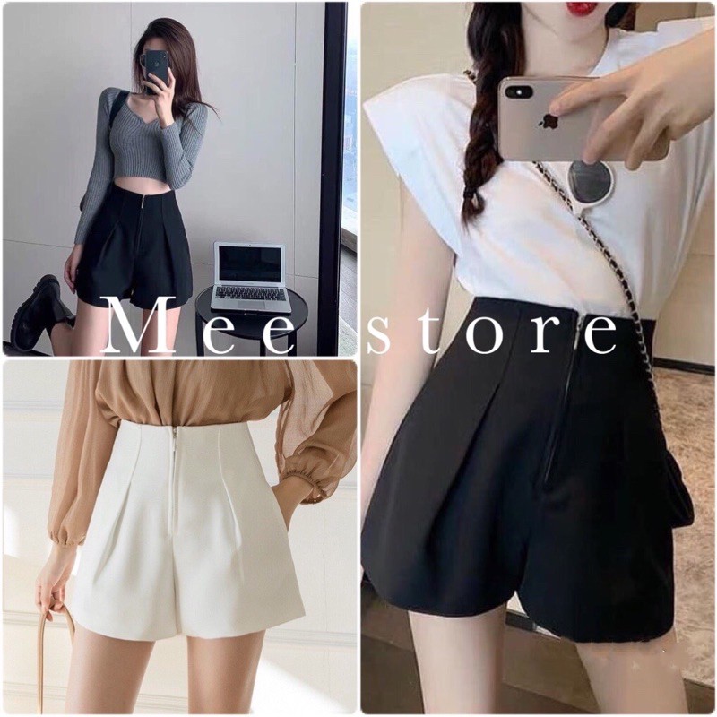 Quần Short Nữ Quần Short Nữ Khoá Giữa Cạp Cao Siêu Hot