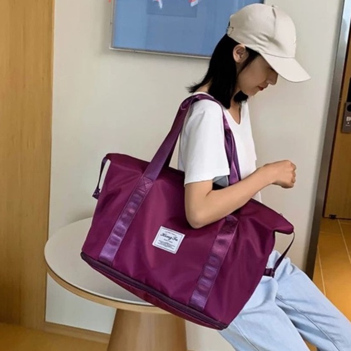 Túi xách du lịch nữ đa năng 2 tầng, túi du lịch nam cỡ lớn đựng quần áo gấp gọn đồ mỹ phẩm có ngăn để giàycaaoc cấp GG02